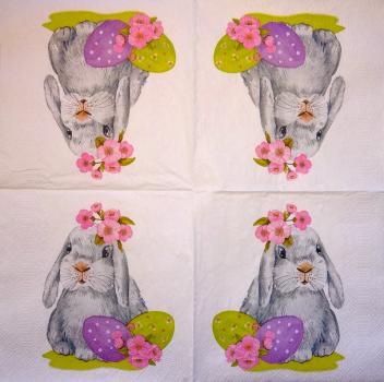 184 Hasen: unnatürlich - 3-lagig - 35x35 cm